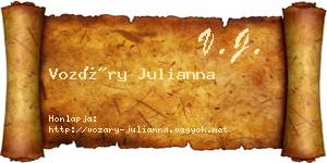 Vozáry Julianna névjegykártya